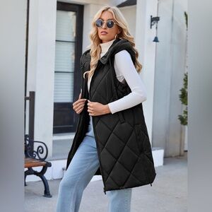 Black Quilted Vest by Merokeety
